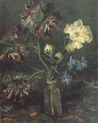Vase with Myosotis and Peonies, Vincent Van Gogh